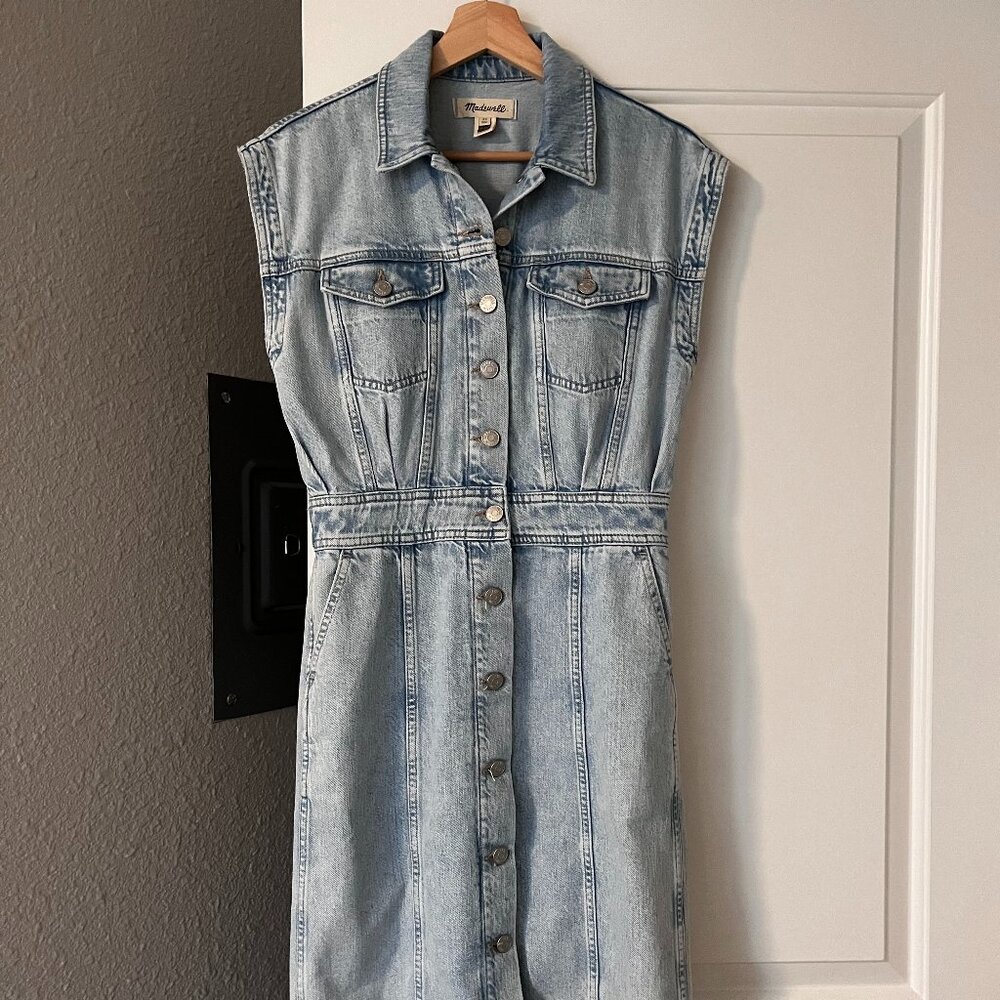 Madewell Denim Cap-Sleeve Shirtdress in Aquino Wash Size 00 Good for XS or US2